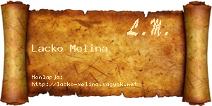 Lacko Melina névjegykártya