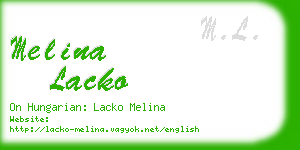 melina lacko business card